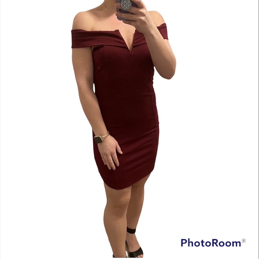 NWT Burgendy off the shoulder dress